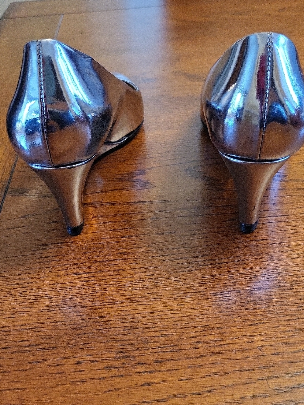Theory Silver Metallic Wedges Shoes,made In Italy - Picture 4 of 10